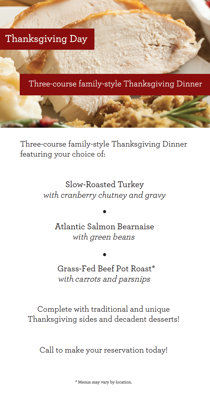 Make Your Thanksgiving Reservation Today! Granite City Food & Brewery